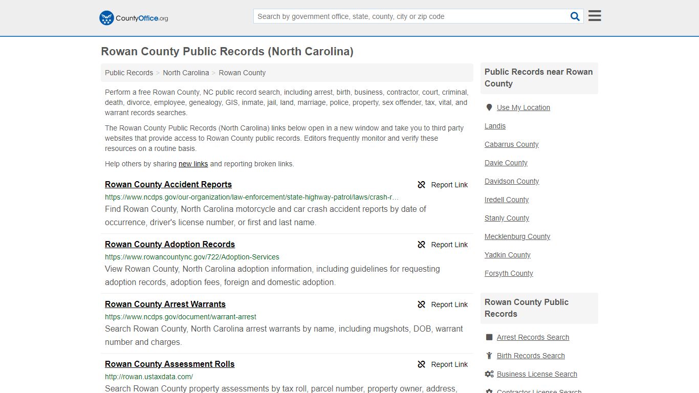 Public Records - Rowan County, NC (Business, Criminal, GIS ...